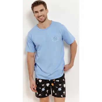 Pánské pyžamo Pánské pyžamo Spencer modré vesmír M