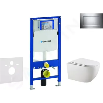 Geberit Duofix Set předstěnové instalace, klozetu Gaia a sedátka softclose, tlačítko Sigma30, chrom/chrom mat, SANI11CA1133