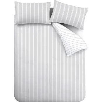 Povlečení Šedé bavlněné povlečení na dvoulůžko 200x200 cm Ashford Stripe – Bianca ID_1744344