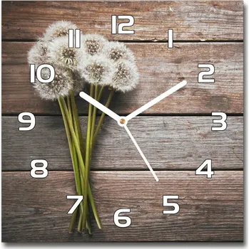 Hodiny Skleněné hodiny čtverec Pampelišky strom