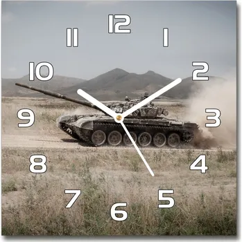 Hodiny Skleněné hodiny čtverec Tank na poušti