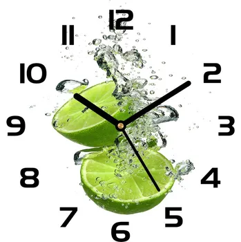 Hodiny Skleněné hodiny čtverec Limetka pod vodou