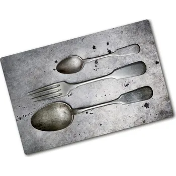 Kuchyňské prkénko Kuchyňská deska skleněná Příbory vintage retro