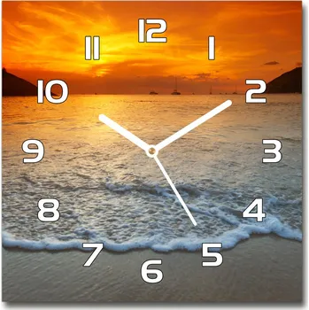 Hodiny Skleněné hodiny na stěnu Západ slunce hory