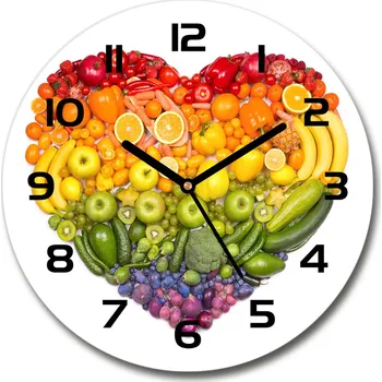 Hodiny Skleněné hodiny kulaté Zeleninové srdce