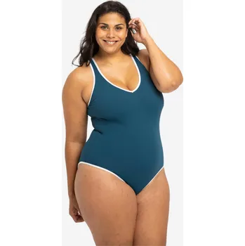 Dámské plavky DECATHLON Dámské jednodílné plavky Virginia 40 BÍLÁ|MODRÁ|ZELENÁ