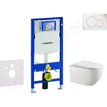 Geberit Duofix Set předstěnové instalace, klozetu Gaia a sedátka softclose, tlačítko Sigma01, alpská bílá, SANI11CA3121