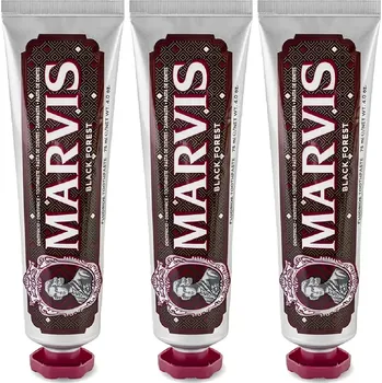 zubní pasta Marvis Toothpaste Black Forest 3 x 85 ml - Sada zubních past s příchutí čokolády a třešní