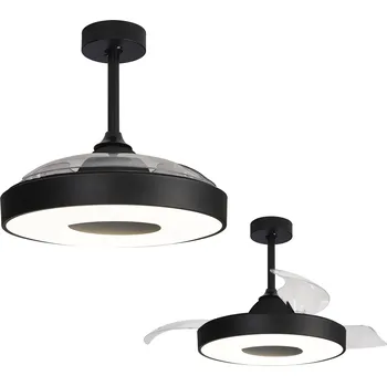 Stropní ventilátor Mantra Coin, rozvinovací ventilátor se svítidlem a dálk. ovladačem, LED 60W 2700-5000K, černá, průměr 50/106cm