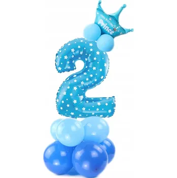 Balónek Balónky sada modrá číslice 2 12 Ks 1ks