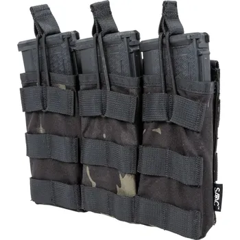 Trojitá otevřená zásobníková sumka pro M4/M16 na MOLLE - Multicam Black, Specna Arms