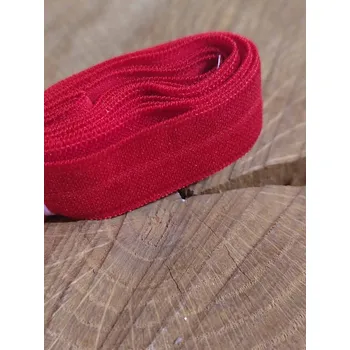 Textilní guma Lemovací pruženka půlená šíře 14 mm barva červená 1,3 m
