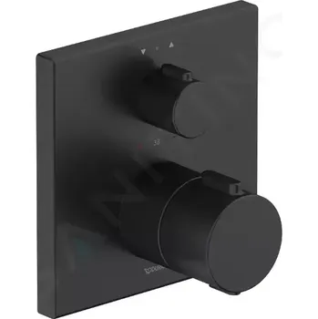Vodovodní baterie Duravit Termostatická baterie pod omítku, pro 2 spotřebiče, matná černá, TH4200013046
