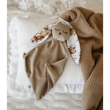 Mazlící muchláček pro miminko - béžový s medvídky na obláčku