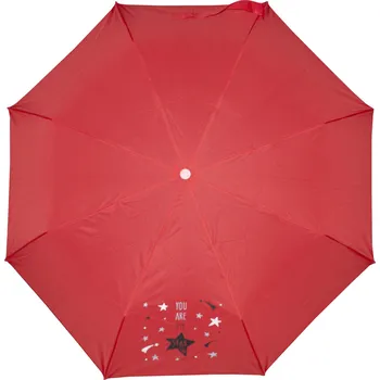 Deštník DERBY Mini s potiskem - dětský skládací deštník červená 70830K07