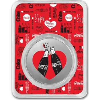 Coca-Cola 1 oz Silver Colorized Valentine mince (v TEP)