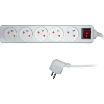 Prodlužovací kabel Prodlužovací přívody s vypínačem - 5 zásuvek / 3 m