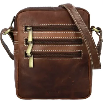 DIVILEY Pánská kožená taška přes rameno Robin tm. hnědá