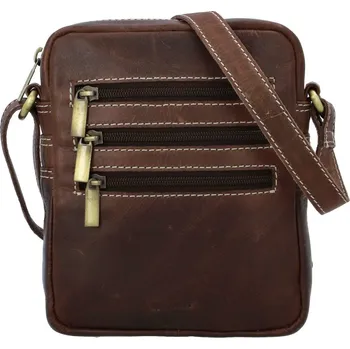 DIVILEY Pánská kožená taška přes rameno Robin hnědá