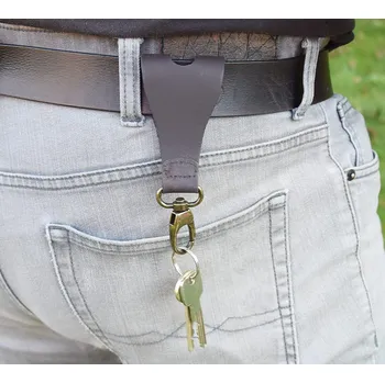 Opasek Posuvka Na Pásek S Karabinou - Hnědá