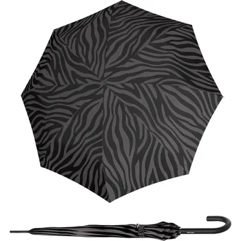 Deštník KNIRPS A.760 STICK AUTOMATIC Zebra Black - elegantní holový vystřelovací deštník 9677618788