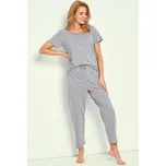 Dámské pyžamo Meg šedé s puntíky XXL