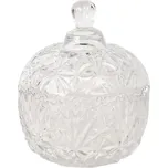 Skleněná broušená dóza s poklopem - Ø 10*13 cm