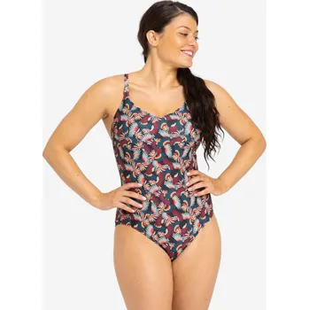 Dámské plavky DECATHLON Dámské jednodílné plavky Lila 38 ČERNÁ