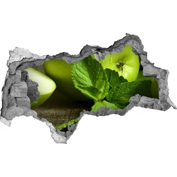 Fototapeta Nálepka 3D díra na zeď Zelená jablka