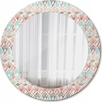 Zrcadlo Kulaté Zrcadlo do Koupelny Etnický Vzor 60cm