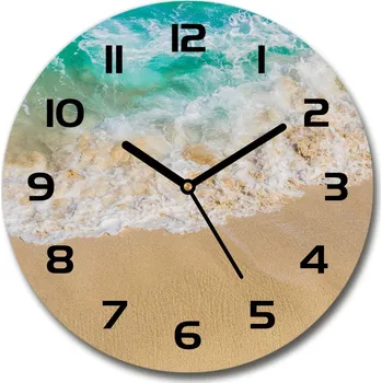 Hodiny Skleněné hodiny kulaté Pláž a moře