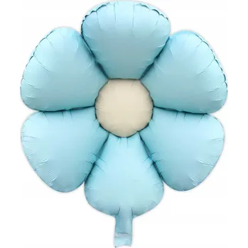 Balónek Fóliový balónek KVĚTINA Velký Matný MODRÝ PASTELOVÝ kytka 60cm BOHO