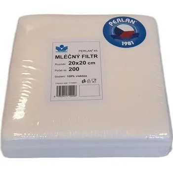 Filtr mléčný PERLAN, čtvercový, 20 x 20, 200 ks
