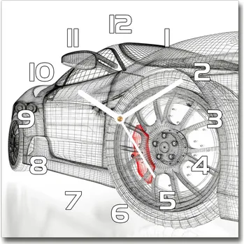 Hodiny Skleněné hodiny čtverec Síť auto