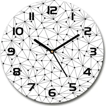 Hodiny Skleněné hodiny kulaté Linie a kola