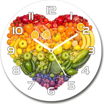Hodiny Skleněné hodiny kulaté Zeleninové srdce