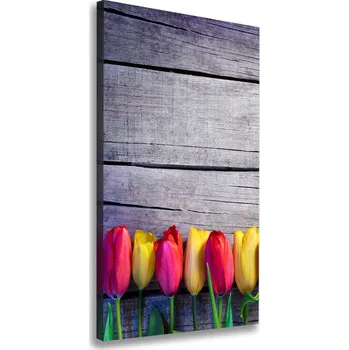 Obraz Vertikální Foto obraz na plátně Barevné tulipány