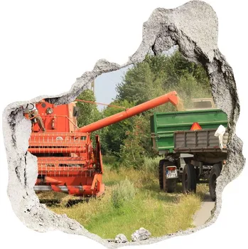 Fototapeta Foto fotografie díra na zeď Kombajn