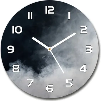 Hodiny Skleněné hodiny kulaté Bílý dým