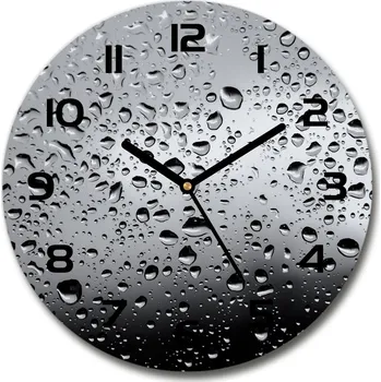 Hodiny Skleněné hodiny kulaté Kapky vody