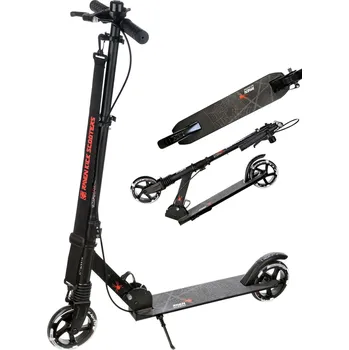 Koloběžka RAVEN Skládací koloběžka Raven Destruct 145mm ruční brzda, svítící LED kola, odpružení ČERNÁ