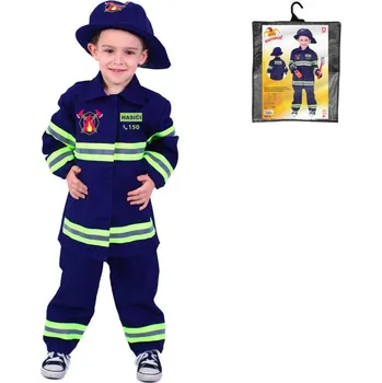 Karnevalový kostým KARNEVAL Šaty hasič český potisk vel. L (128-140cm) 8-10 let KOSTÝM