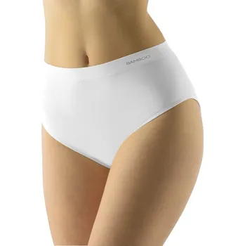 Kalhotky GINA dámské kalhotky klasické mama, větší velikosti, bezešvé, jednobarevné Eco Bamboo 01002P Barva: Bílá, Velikost: L/XL
