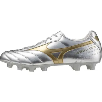 Kopačky Pánská fotbalová obuv Mizuno MORELIA II CLUB(U) / Galaxy Silver/Gold/Gold Velikost: 44.5/10.0