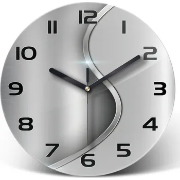 Hodiny Skleněné hodiny kulaté Metalová abstrakce