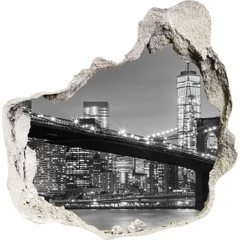 Fototapeta Nálepka 3D díra na zeď New York noc