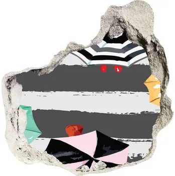 Fototapeta Fotoobraz díra na stěnu Barevné deštníky