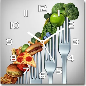 Hodiny Skleněné hodiny čtverec Dieta