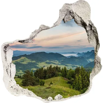 Fototapeta Díra 3D ve zdi nálepka Panorama Pieniny