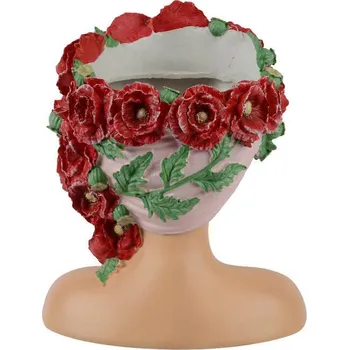 Zahradní dekorace Kaemingk Dekorace/květináč POPPIES ON HEAD, 27x20,8x30 cm, KSD